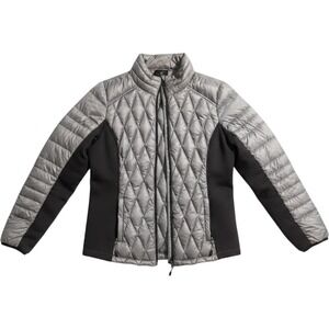 32 Degrees Heat Womens Gray Quilted Full Zip Puffer Jacket Size M
